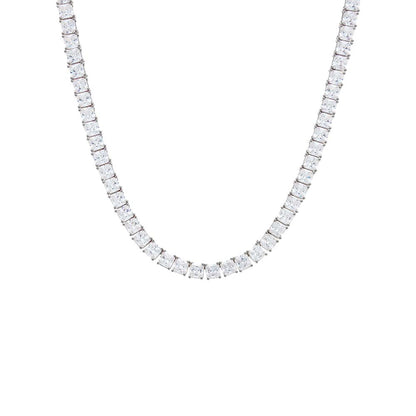 CZ Princess Cut Tennis Necklace