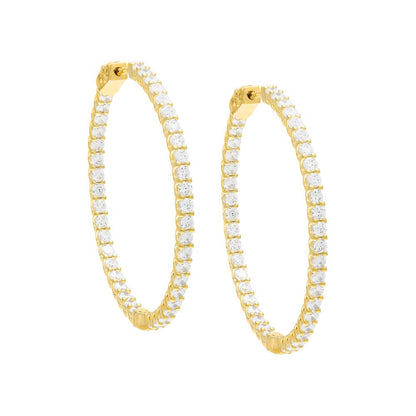 CZ Thin Round Hoop Earring