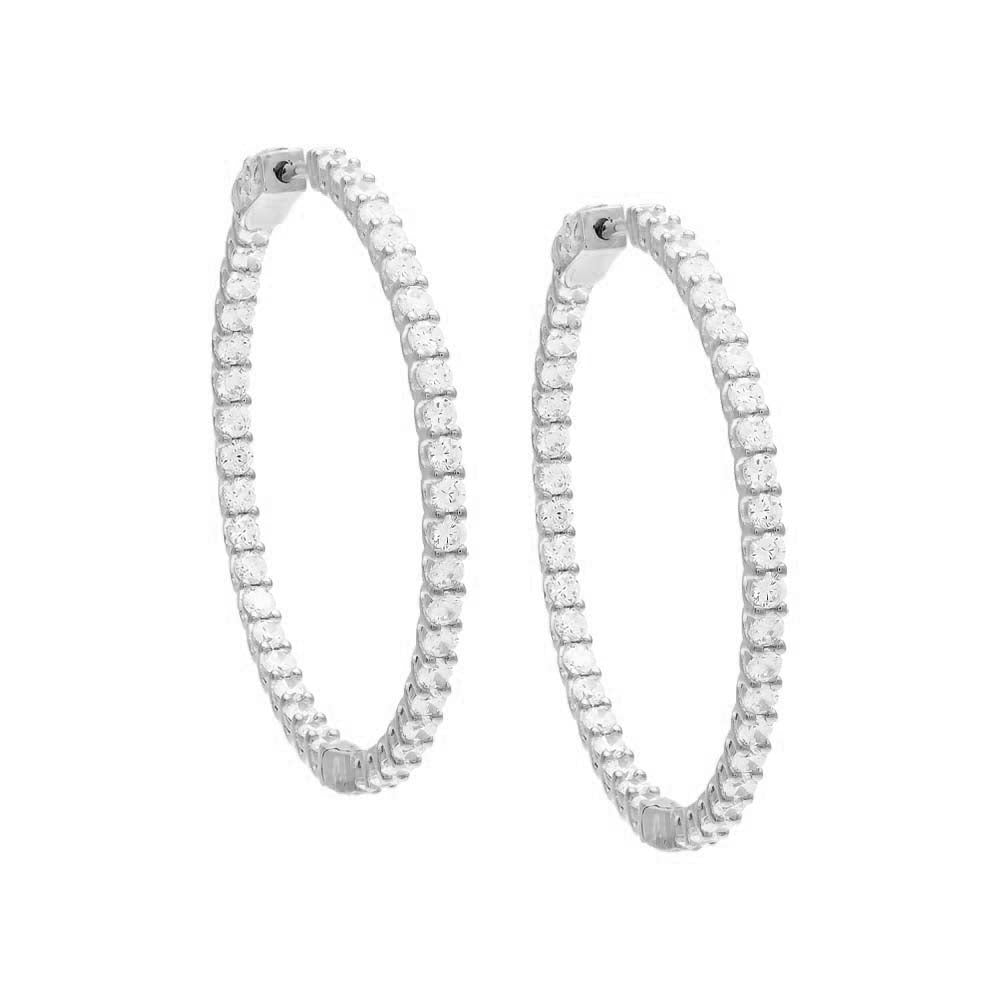 CZ Thin Round Hoop Earring