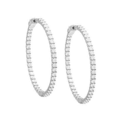 CZ Thin Round Hoop Earring