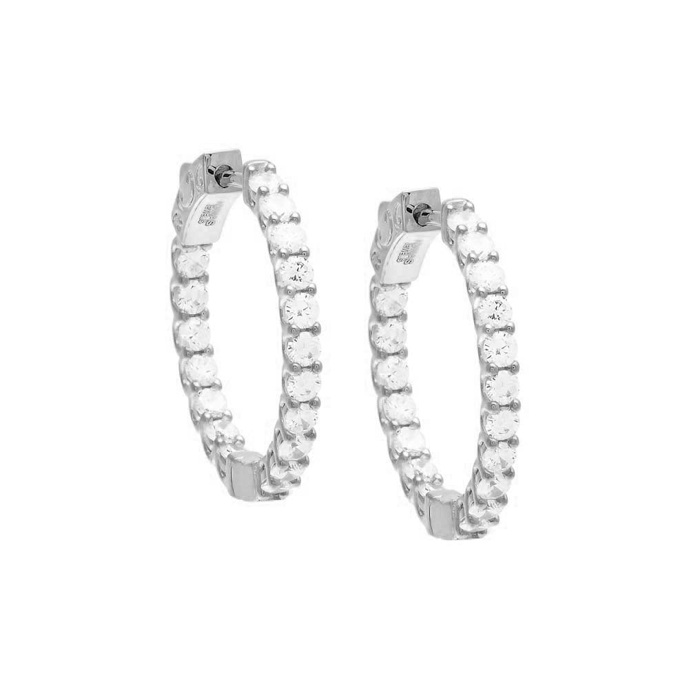 CZ Thin Round Hoop Earring