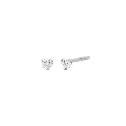 Diamond Tiny Solitaire Stud Earring 14K