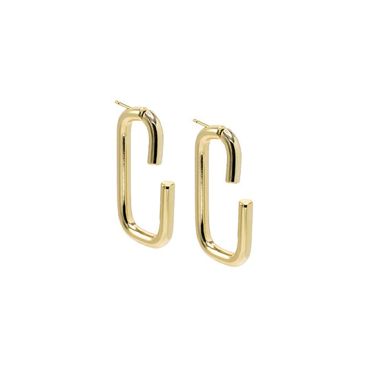 Solid Open Claw Front Back Stud Earring