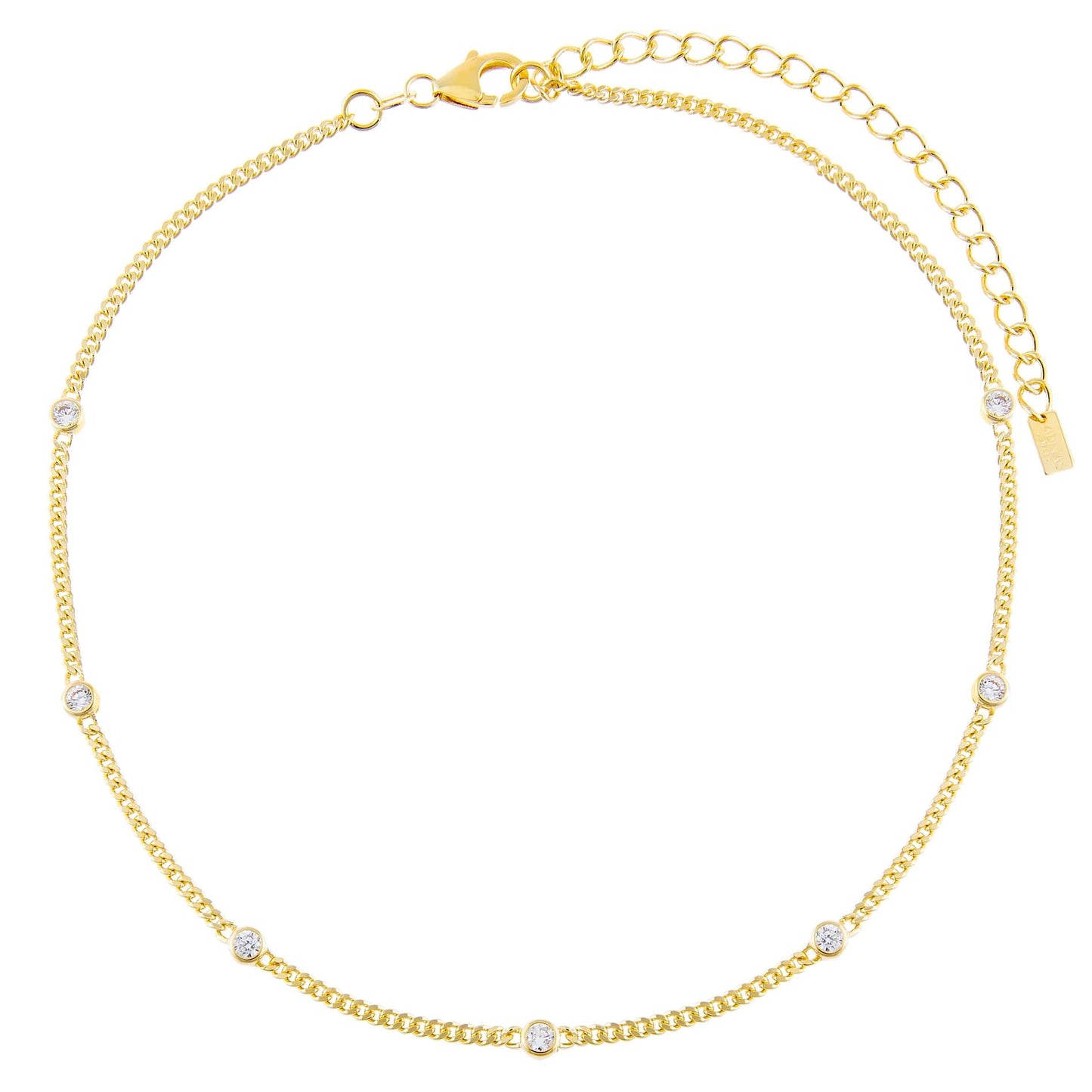 CZ Bezel Cuban Chain Choker