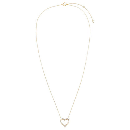 Classic Diamond Heart Necklace 14K