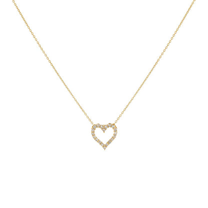 Classic Diamond Heart Necklace 14K