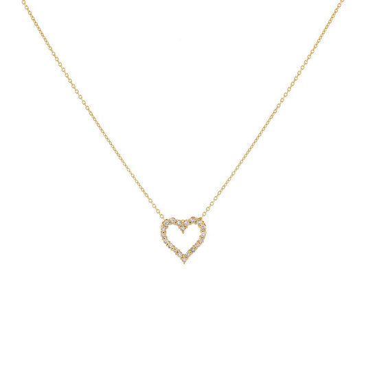 Classic Diamond Heart Necklace 14K