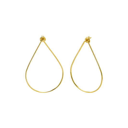 Thin Open Pear Shape Stud Earring