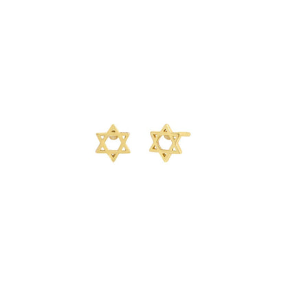 Solid Star Of David Stud Earring