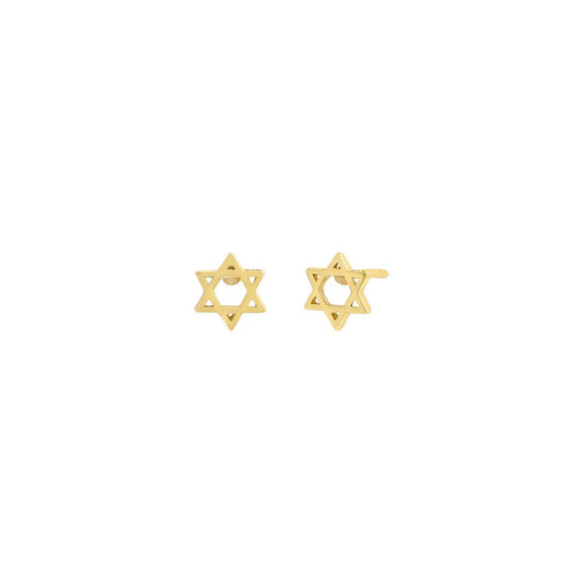 Solid Star Of David Stud Earring