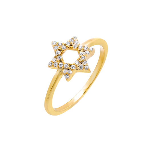 Pave Star Of David Ring