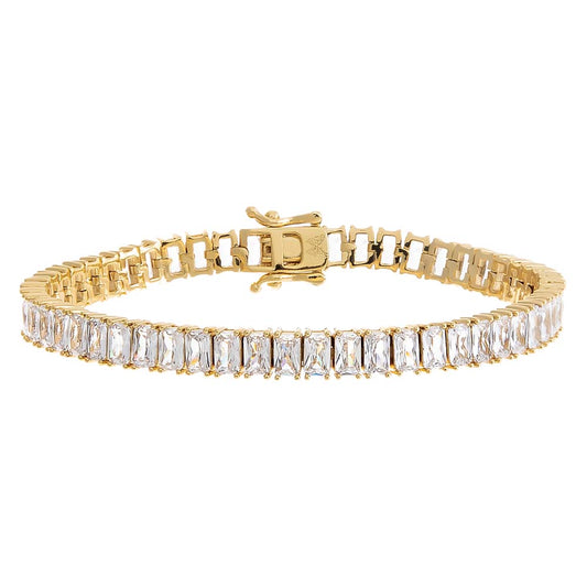 CZ Emerald Cut Tennis Bracelet