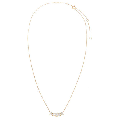 Lab Grown Diamond Oval Cut Curved Bar Necklace 14K