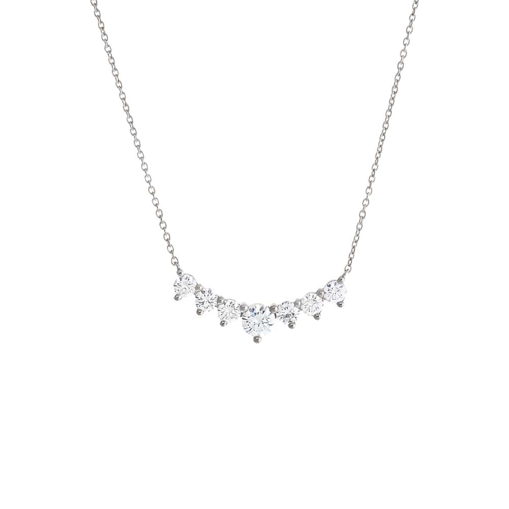 Lab Grown Diamond Large Curved Bar Necklace 14K