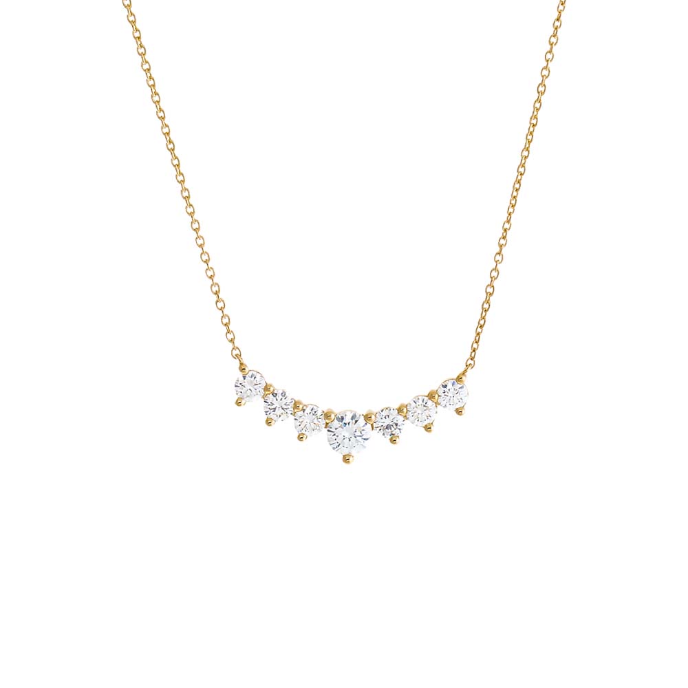 Lab Grown Diamond Large Curved Bar Necklace 14K