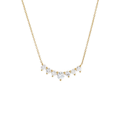 Lab Grown Diamond Large Curved Bar Necklace 14K