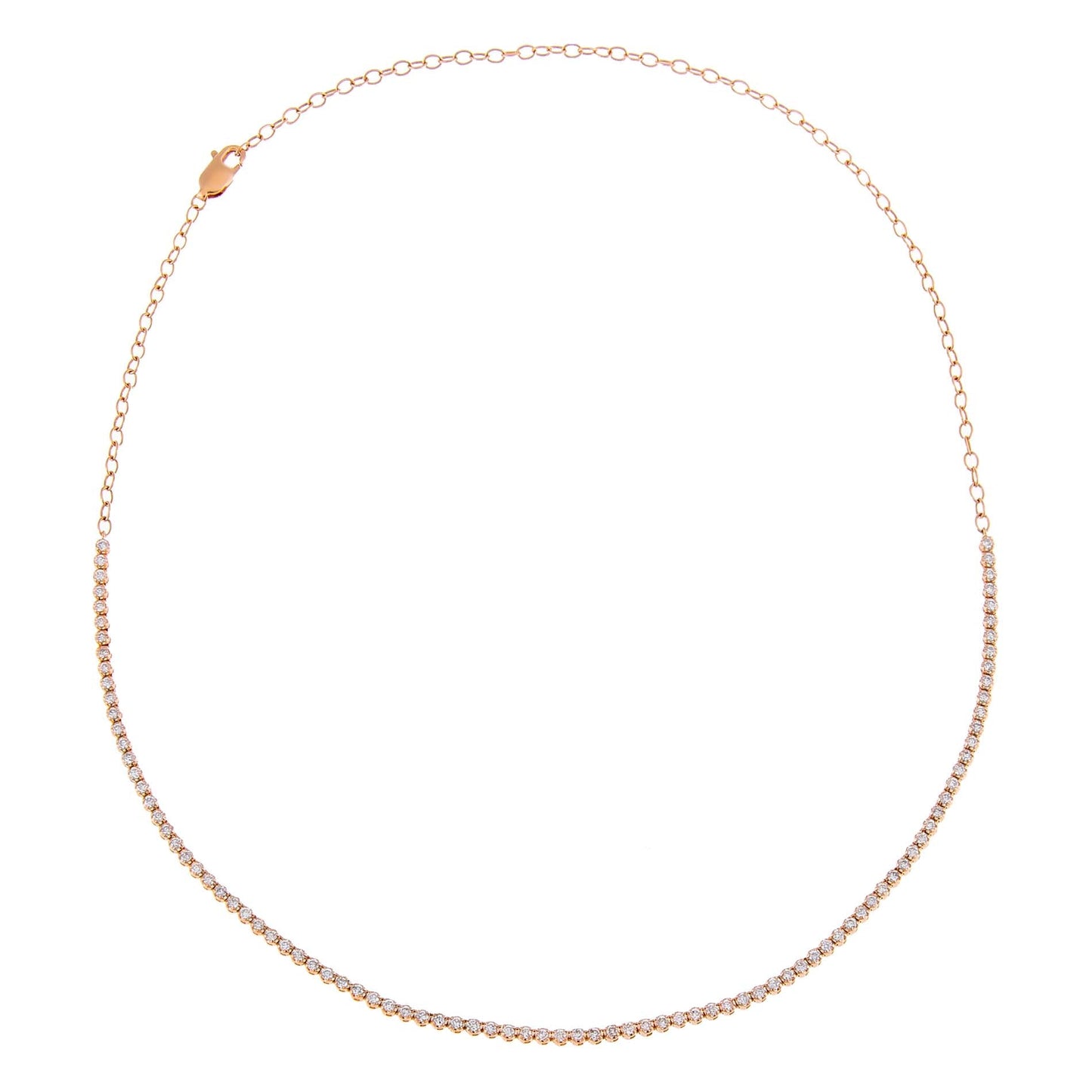 Thin Diamond Tennis Choker 14K