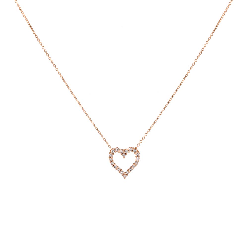 Classic Diamond Heart Necklace 14K