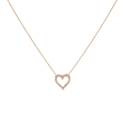 Classic Diamond Heart Necklace 14K