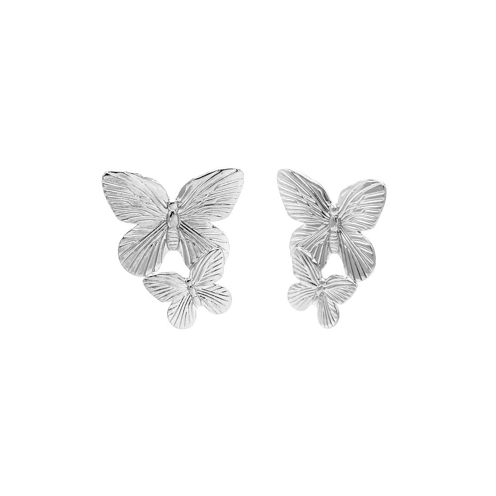 Double Graduated Butterfly Statement Stud Earring