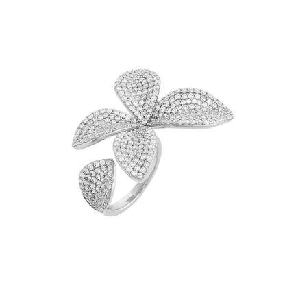 Pavé Fancy Flower Petal Ring