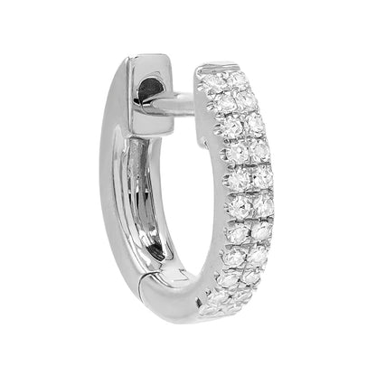 Diamond Double Row Huggie Earring 14K