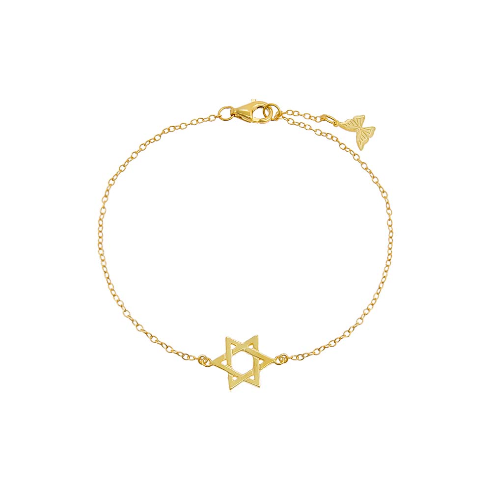 Solid Star Of David Bracelet