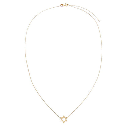 Solid Star of David Necklace 14K