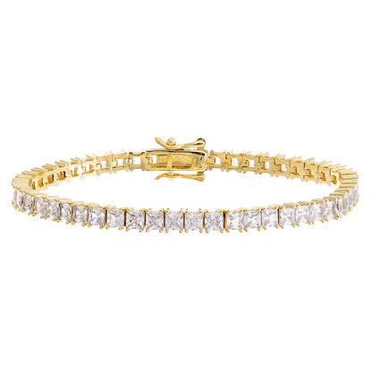 CZ Princess Cut Tennis Bracelet