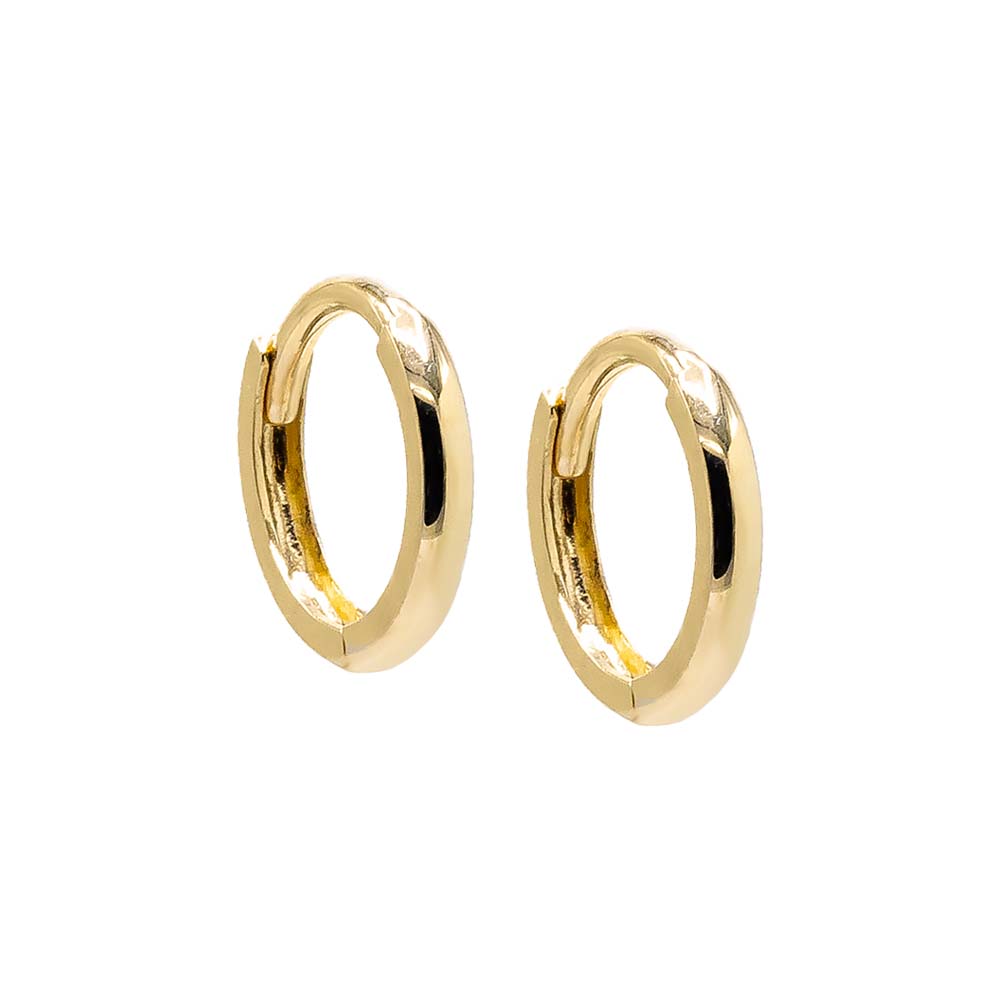 Thin Solid Cartilage Huggie Earring 14K