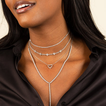 Classic Diamond Heart Necklace 14K