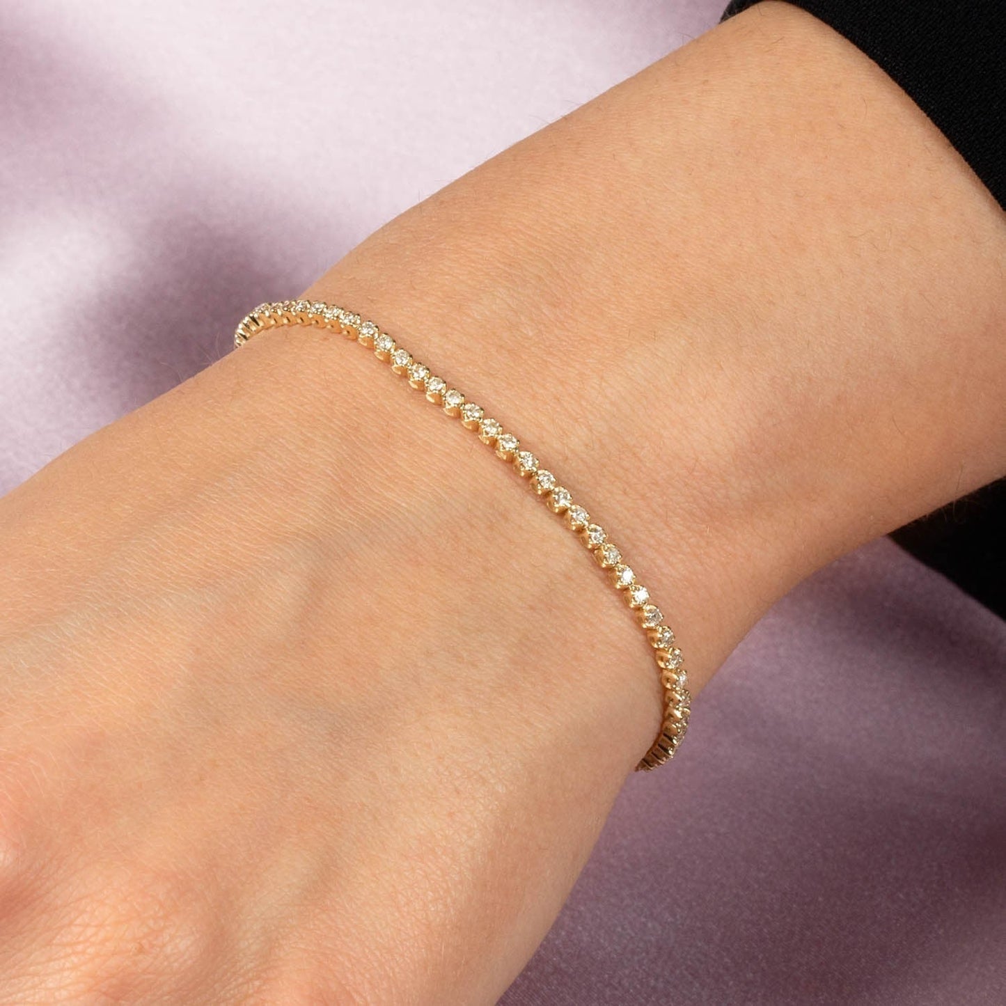 Mini Diamond Tennis Bracelet 14K