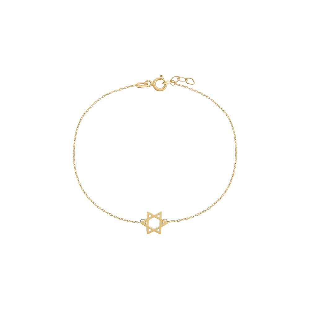 Mini Solid Star Of David Bracelet 14K