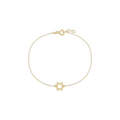 Mini Solid Star Of David Bracelet 14K